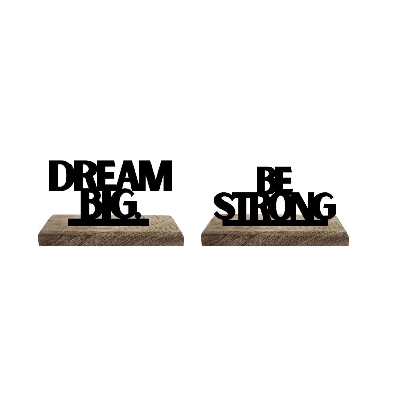 Buy Big Dreams Strong Spirit Typography Showpiece - Set Of Two Showpiece from Vaaree