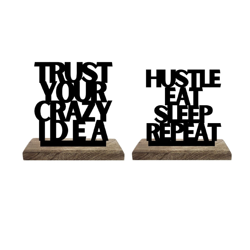 Buy Crazy Hustle Momentum Typography Showpiece - Set Of Two Showpiece from Vaaree