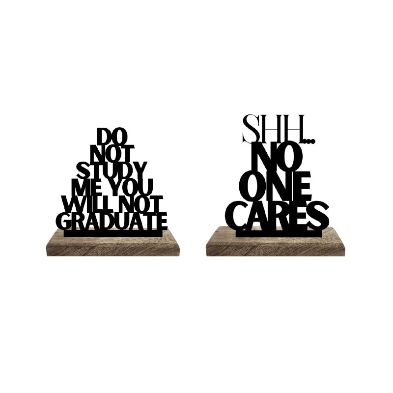 Buy Silent Disregard Typography Showpiece - Set Of Two Showpiece from Vaaree