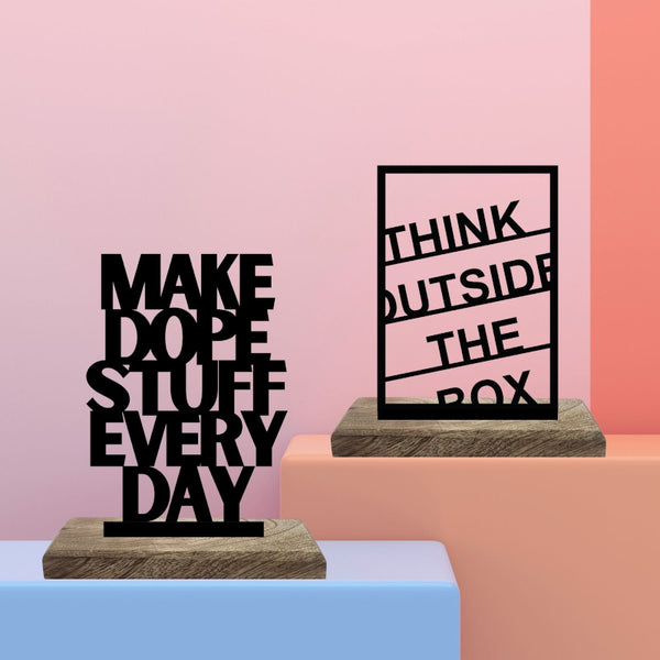 Dope Ideas Daily Execution Typography Showpiece - Set Of Two