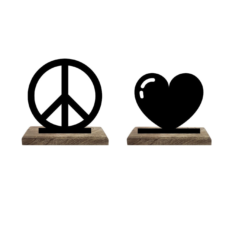 Buy Heart and Peace Showpiece - Set Of Two Showpiece from Vaaree