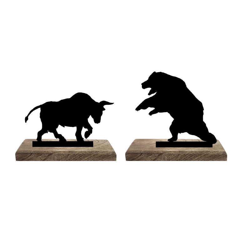 Buy Bull and Bear Dynamics Showpiece - Set Of Two Showpieces from Vaaree