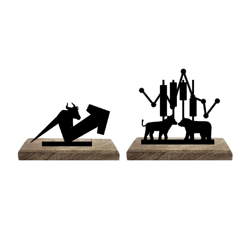 Buy Market Forces at Play Showpiece - Set Of Two Showpieces from Vaaree