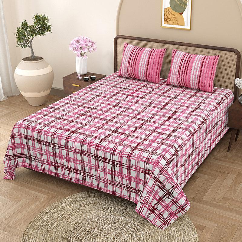 Buy Alaina Geomatric Bedsheet - Pink Bedsheets from Vaaree