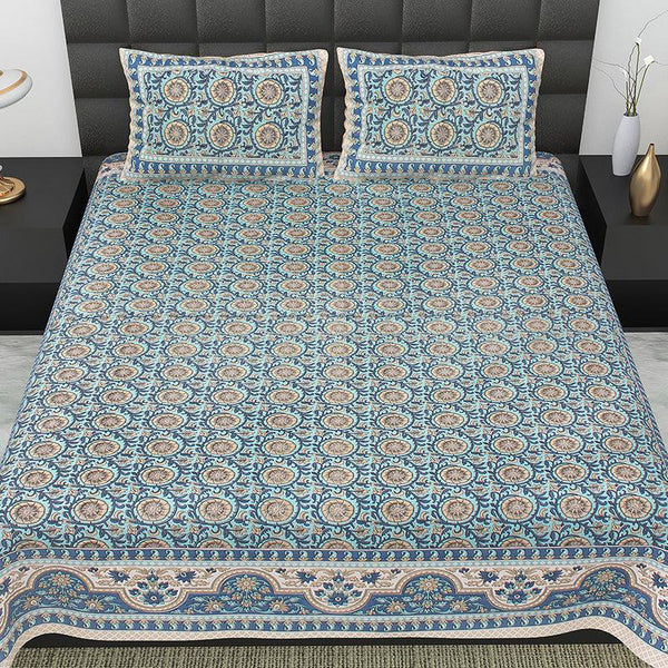 Buy Tiana Ethnic Bedsheet - Blue Bedsheets from Vaaree