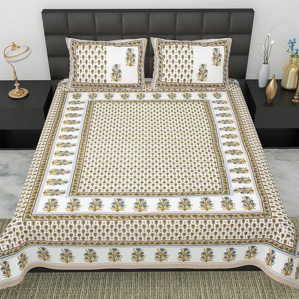 Buy Brava Floral Bedsheet - Brown Bedsheets from Vaaree