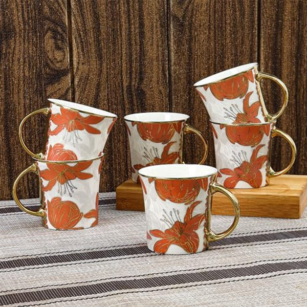 Mug & Tea Cup - Niha Ceramic Cup (180 ML) - Set Of Six