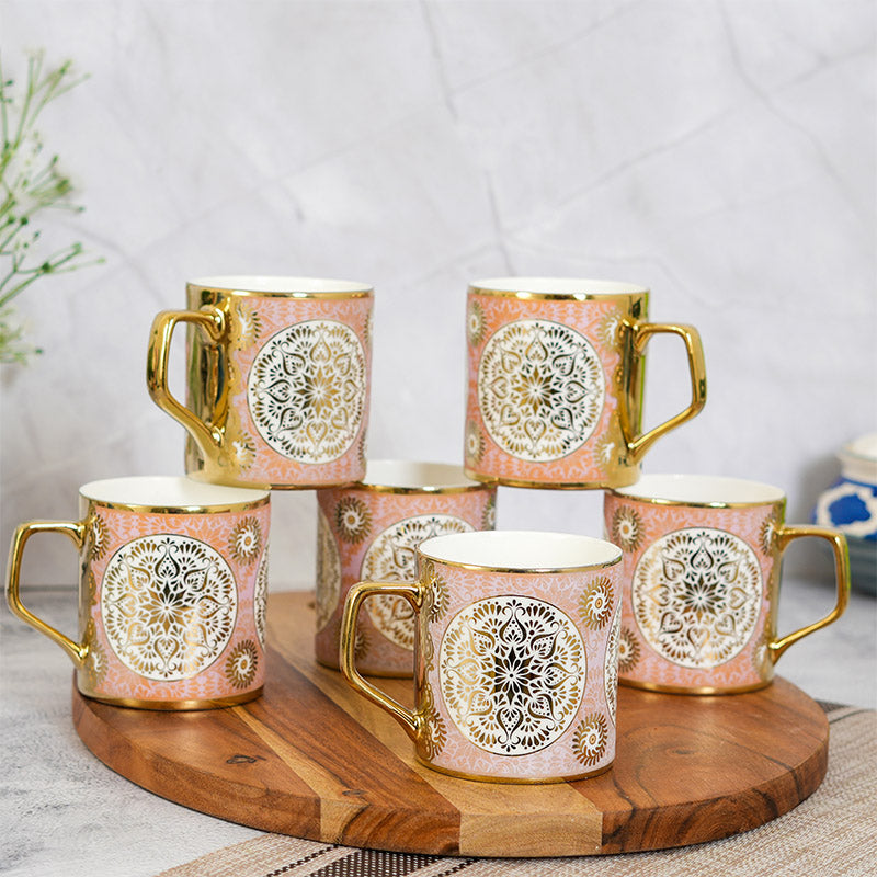 Mug & Tea Cup - Amra Ethnic Cup (180 ML) - Set Of Six