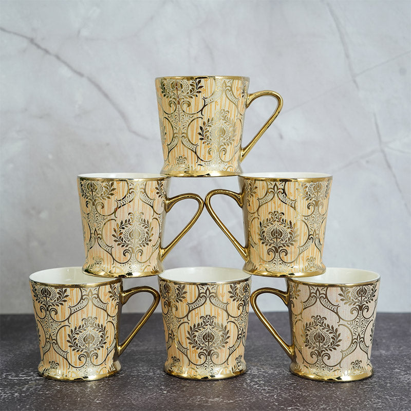 Mug & Tea Cup - Hima Ethnic Cup (180 ML) - Set Of Six