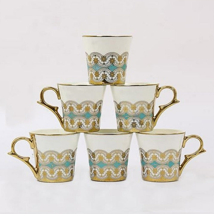 Mug & Tea Cup - Artha Ethnic Cup (180 ML) - Set Of Six