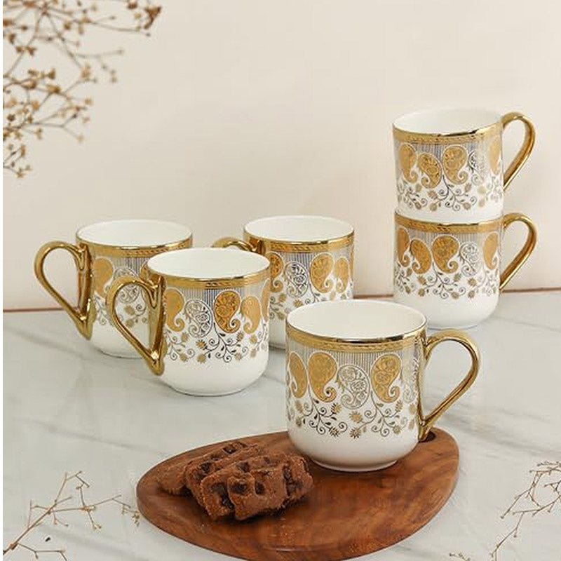 Mug & Tea Cup - Werma Ceramic Cup (180 ML) - Set Of Six