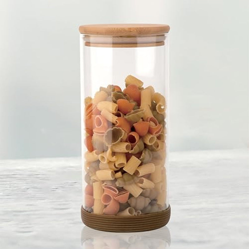 Jar - Mito Airtight Storage Jar With Wooden Lid (1300 ML) - Set Of Four