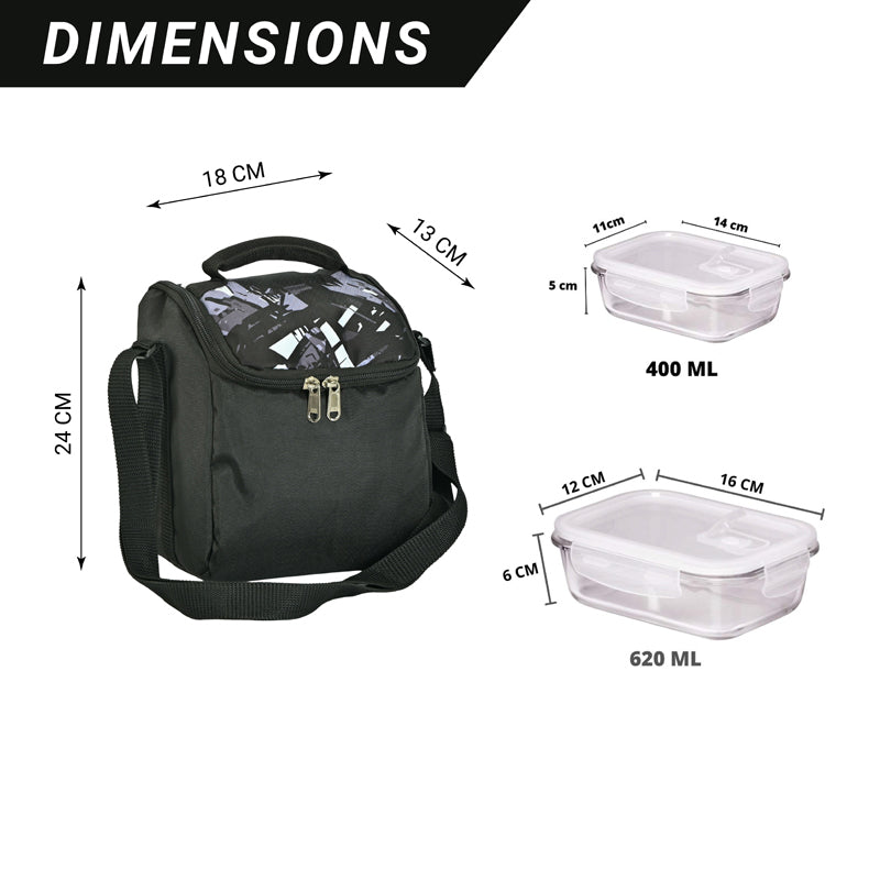 Tiffins & Lunch Box - Balco Lunch Box With Lunch Bag (400/620 ML) - Set Of Three