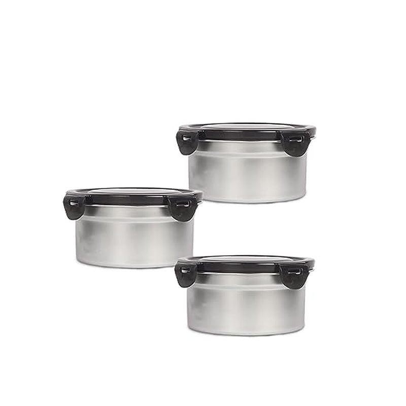 Container - Altora Airtight Steel Lunch Box - Set Of Three