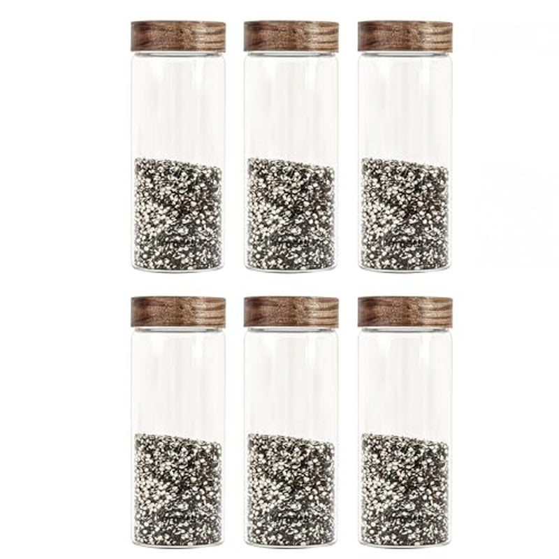 Jar - Ethel Storage Jar With Wooden Screw Lid (750 ML) - Set Of Six