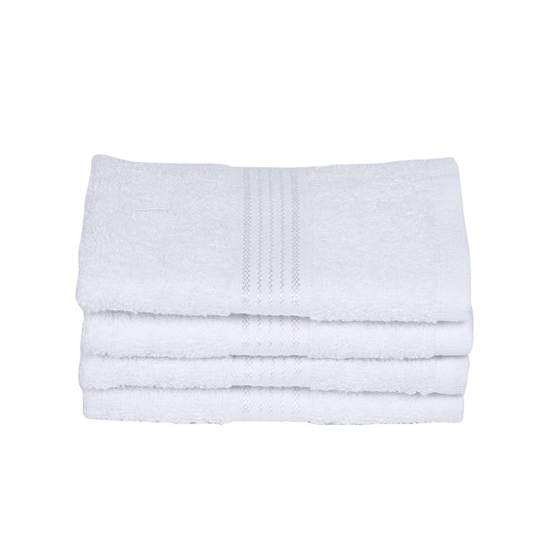 Hand & Face Towels - Junia Face Towel (White) - Set Of Four