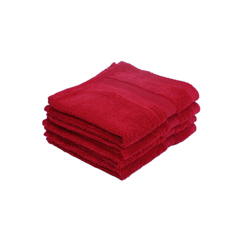 Buy Miorah Face Towel (Red) - Set Of Four Hand & Face Towels from Vaaree