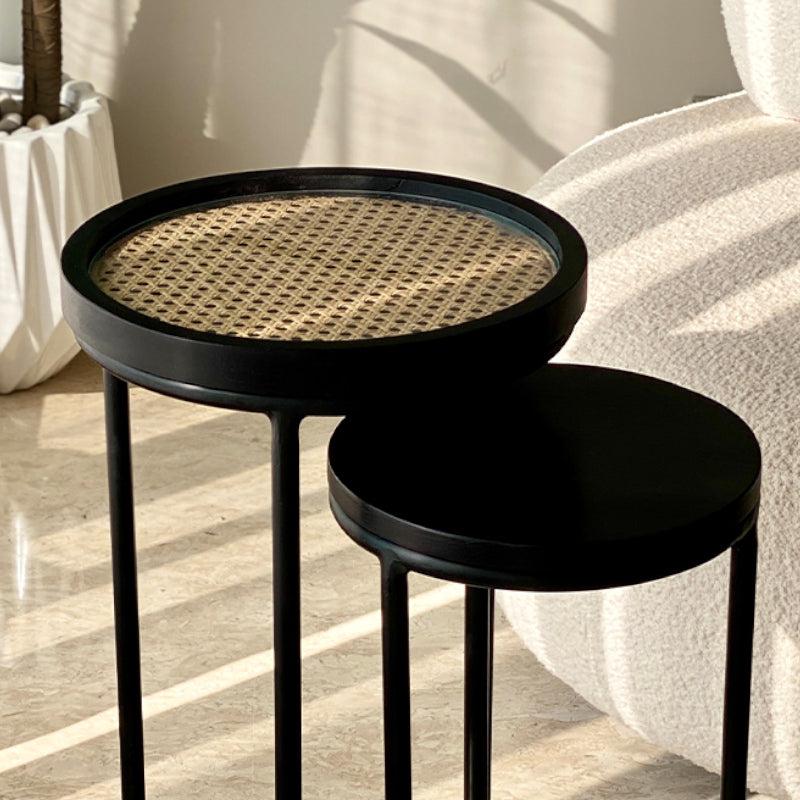 Buy Meha Rattan Accent Table - Set Of Two Side & Bedside Tables from Vaaree