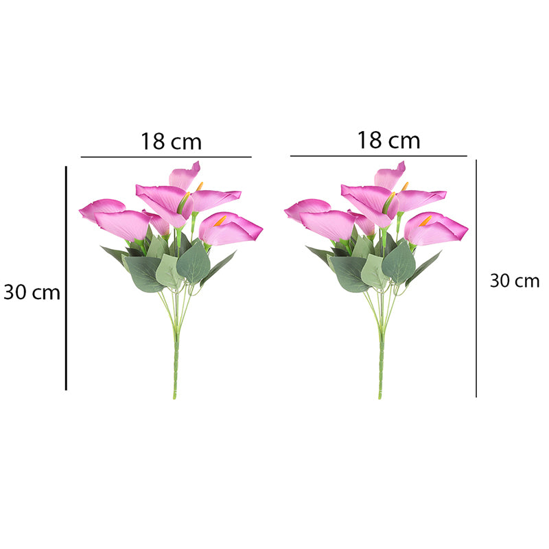 Buy Faux Anthurium Lily Flower Plant - Set Of Two Artificial Flowers from Vaaree