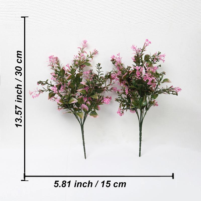 Buy Faux Pink Lavender Leaf Bunch - Set Of Two Artificial Flowers from Vaaree