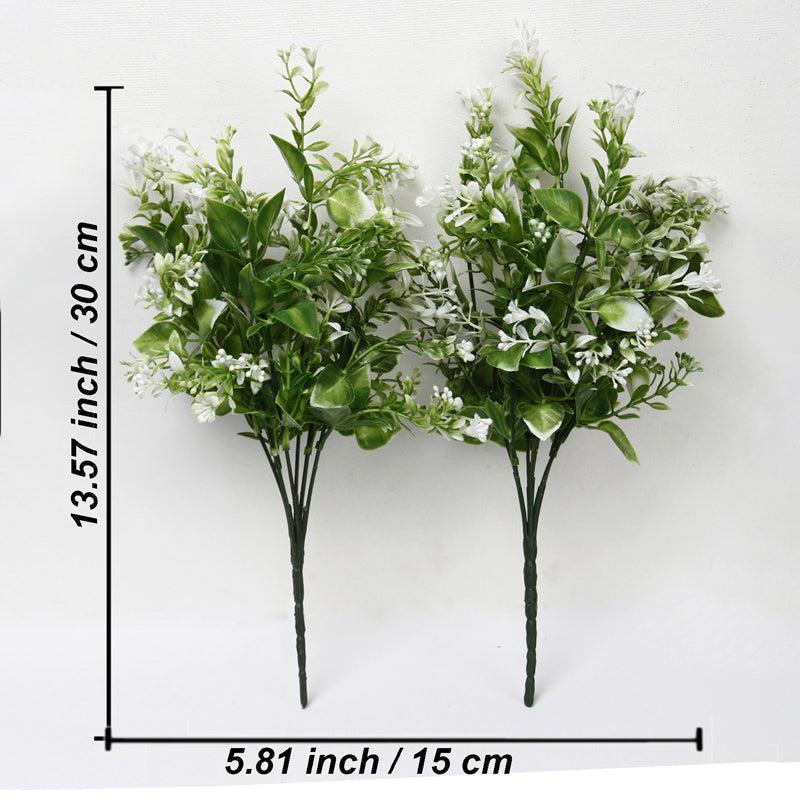 Buy Faux White Lavender Leaf Bunch - Set Of Two Artificial Flowers from Vaaree