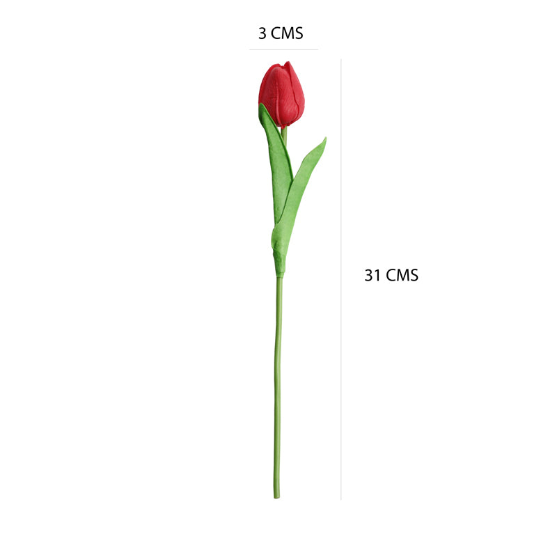 Buy Faux Red Tulip Stick - Set Of Ten Artificial Flowers from Vaaree