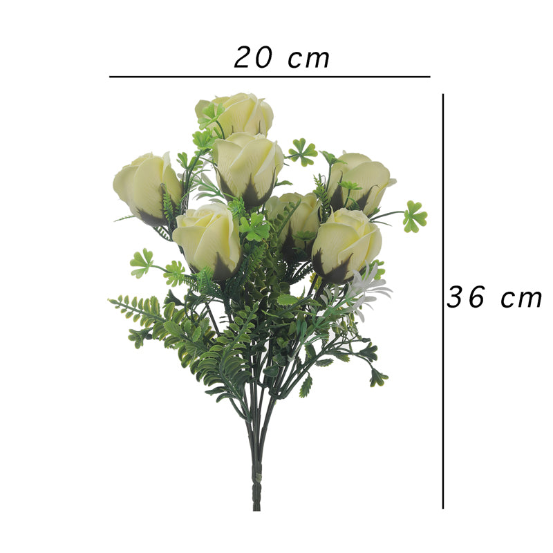 Buy Faux Yellow Rose Bunch - Set Of Two Artificial Flowers from Vaaree