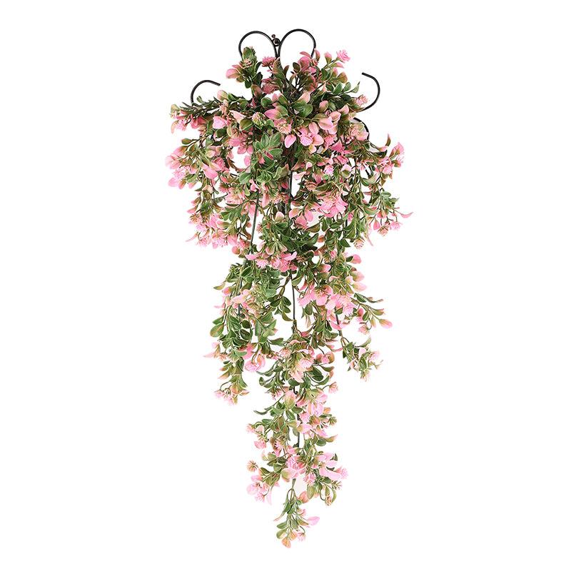 Buy Faux Pink Flower Vine With Metal Wall Stand Artificial Plants from Vaaree