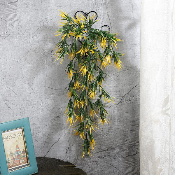 Buy Faux Yellow Vine With Metal Wall Stand Artificial Plants from Vaaree