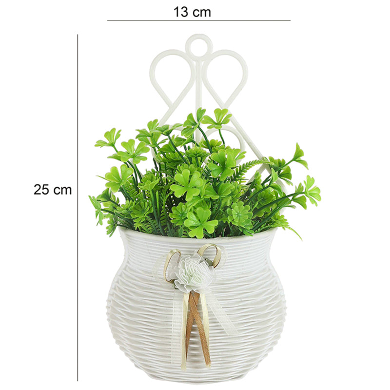 Artificial Plants - Faux Grass Plant With Wall Hanging Pot