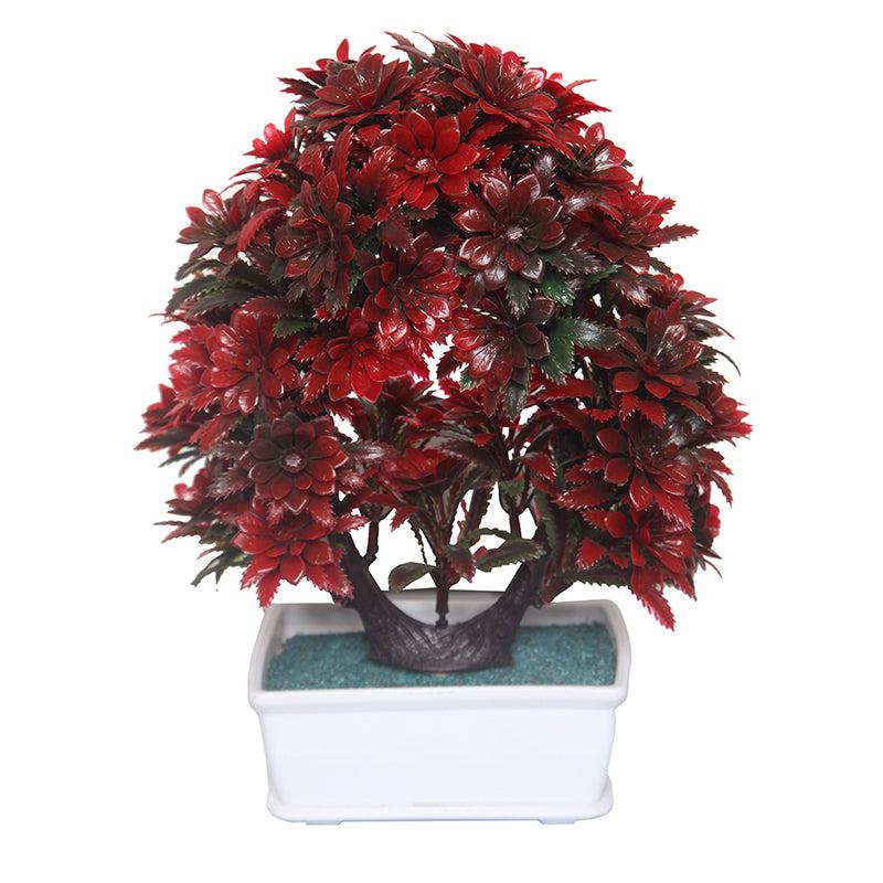 Buy Faux Fiery Red Plant With Pot Artificial Plants from Vaaree