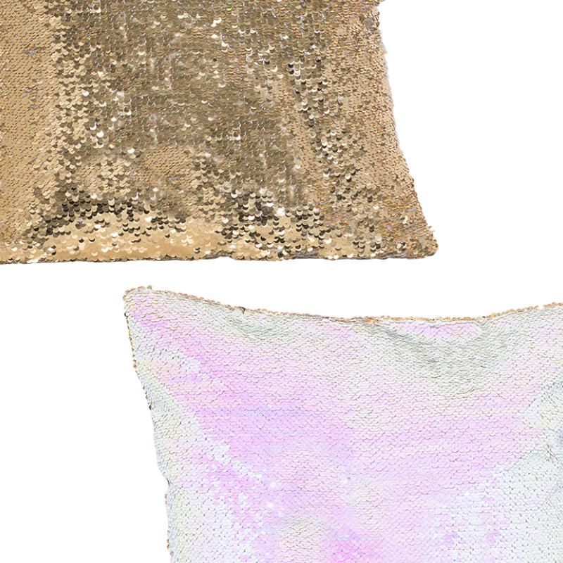 Buy Lisha Embellished Cushion Cover (Gold & Pink) - Set Of Two Cushion Cover Sets from Vaaree