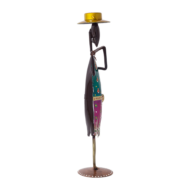 Buy Handpainted Folk Lady With Flute Showpiece Showpieces from Vaaree