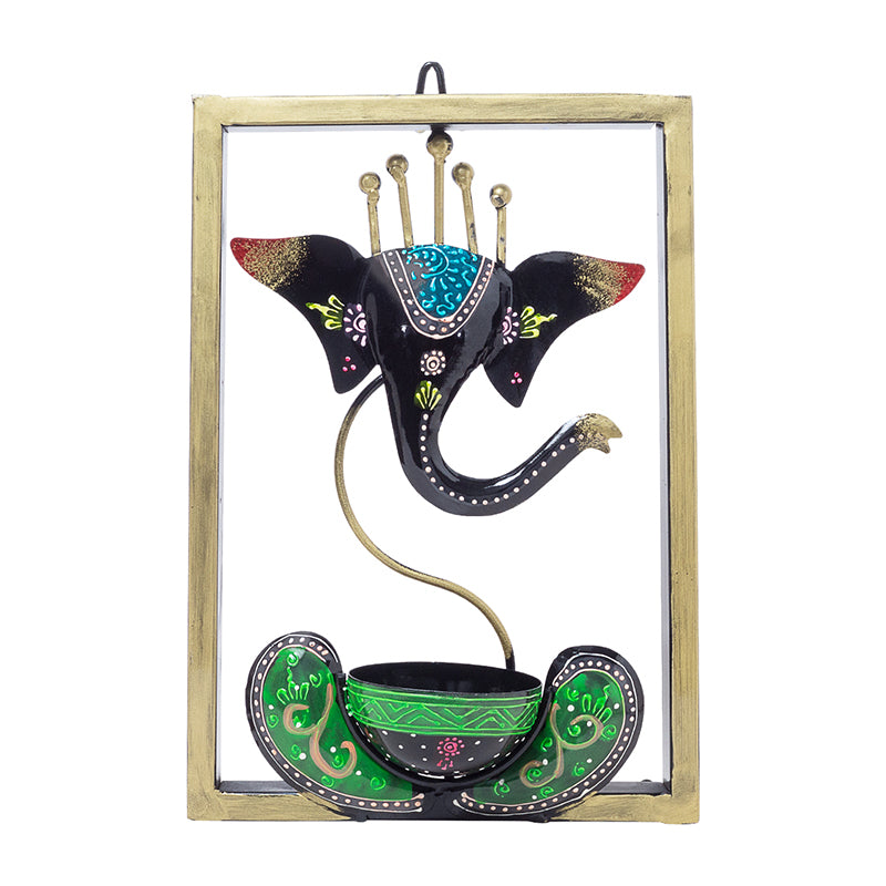 Wall Accents - Black Handcrafted Ganesha Wall Accent