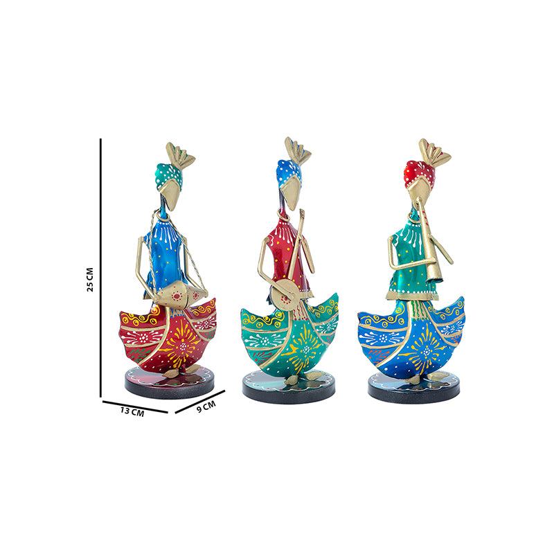 Buy Folk Fancy Musical Showpiece - Set Of Three Showpieces from Vaaree