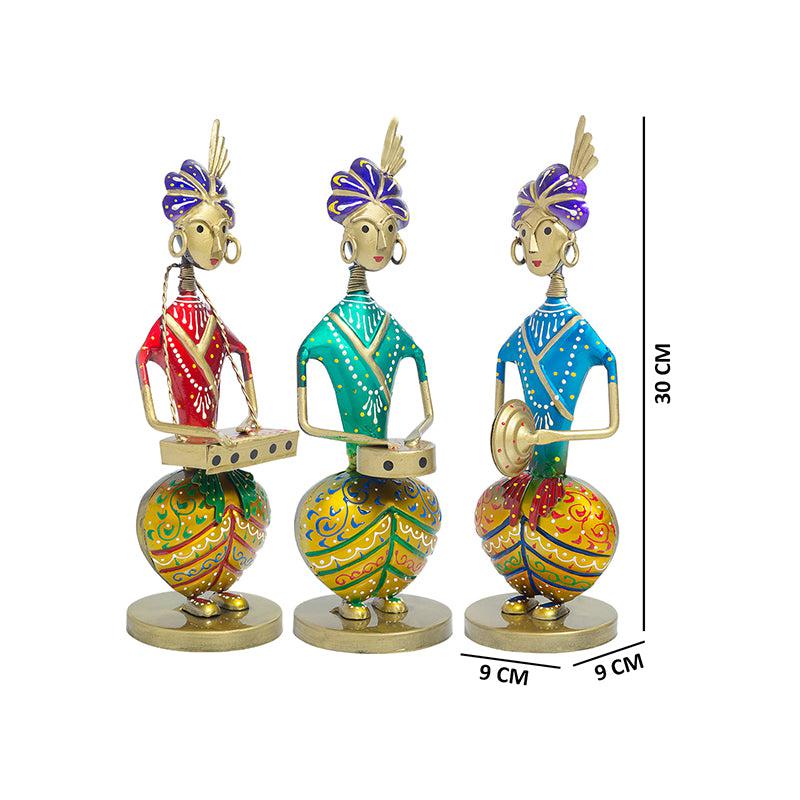 Buy Mela Handcrafted Folk Music Showpiece - Set Of Three Showpieces from Vaaree