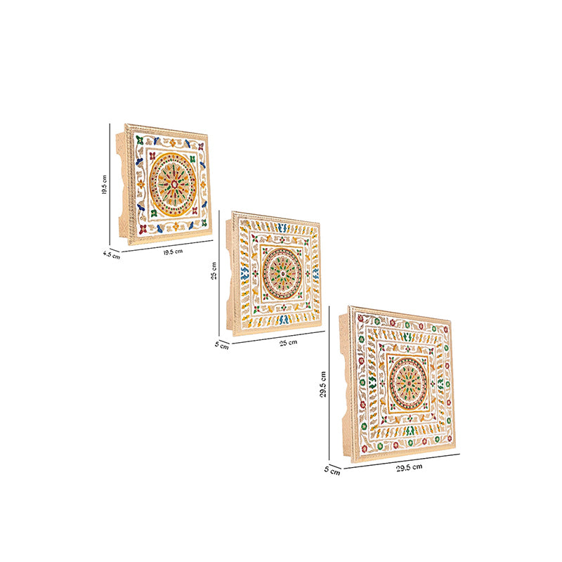 Buy Devaya Handcrafted Chowki - Set Of Three Pooja Chowki from Vaaree