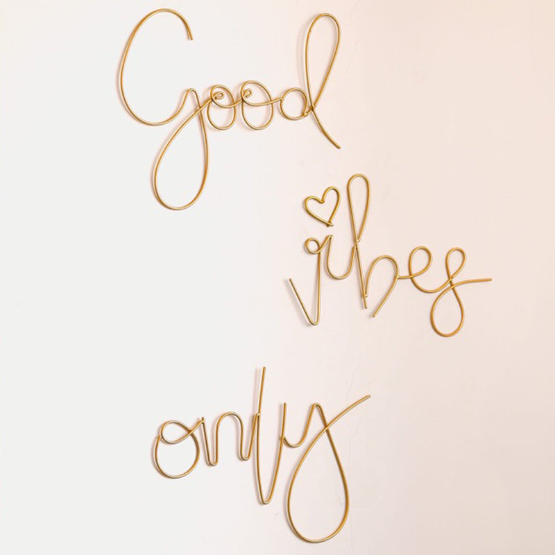 Buy Good Vibes Only Gold Wall Accent Wall Accents from Vaaree