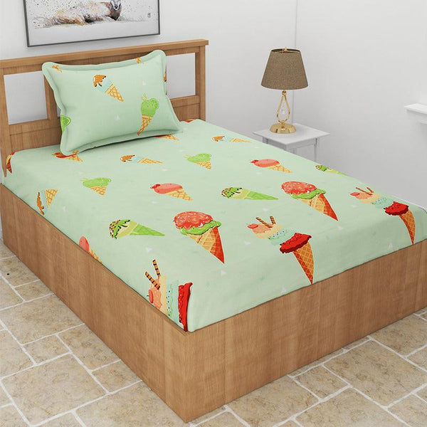 Buy Mocha Kids Bedsheet - Tea Green Bedsheets from Vaaree