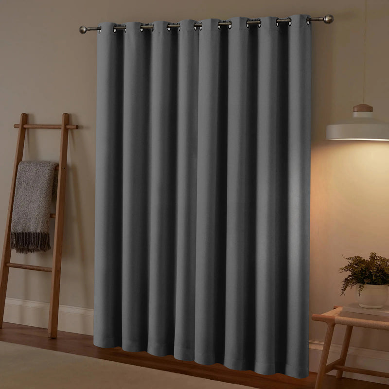 Buy Dwina Solid Blackout Curtain (Grey) - Set Of Three Curtains from Vaaree