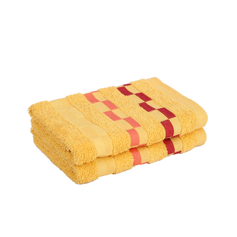 Hand & Face Towels - Delpha Hand Towel (Yellow) - Set Of Two