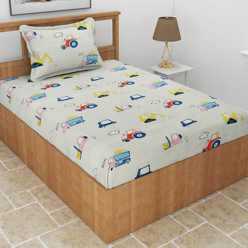 Buy Truck Race Kids Bedsheet Bedsheets from Vaaree