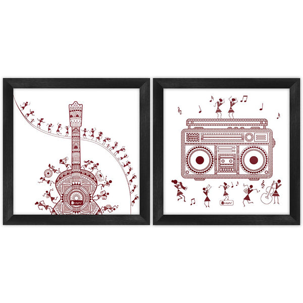 Buy Warli Tunes Wall Art - Set Of Two Wall Art & Paintings from Vaaree