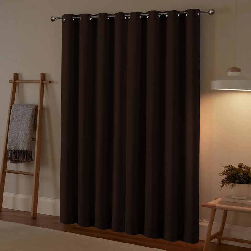 Buy Dwina Solid Blackout Curtain (Brown) - Set Of Three Curtains from Vaaree