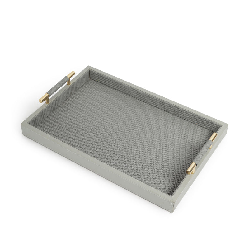 Buy Resho Vegan Leather Serving Tray - Grey Serving Tray from Vaaree