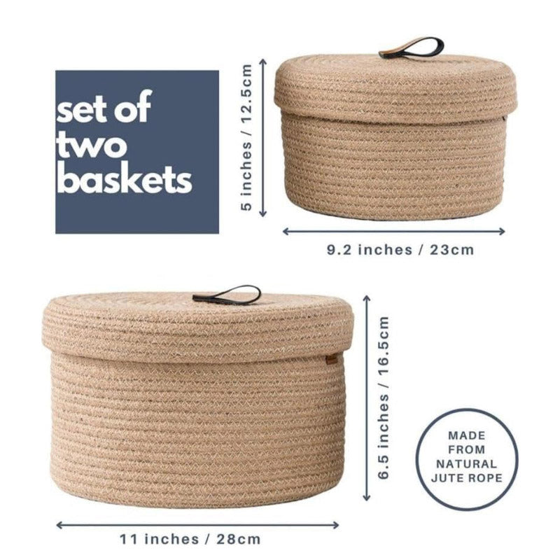 Storage Basket - Obero Natural Fiber Storage Basket (Brown) - Set Of Two