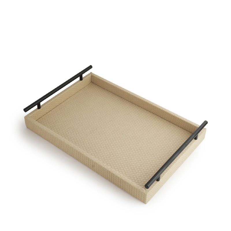 Serving Tray - Lemro Vegan Leather Serving Tray - Beige