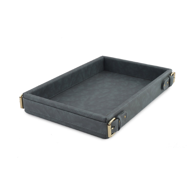 Serving Tray - Redvo Vegan Leather Serving Tray - Grey