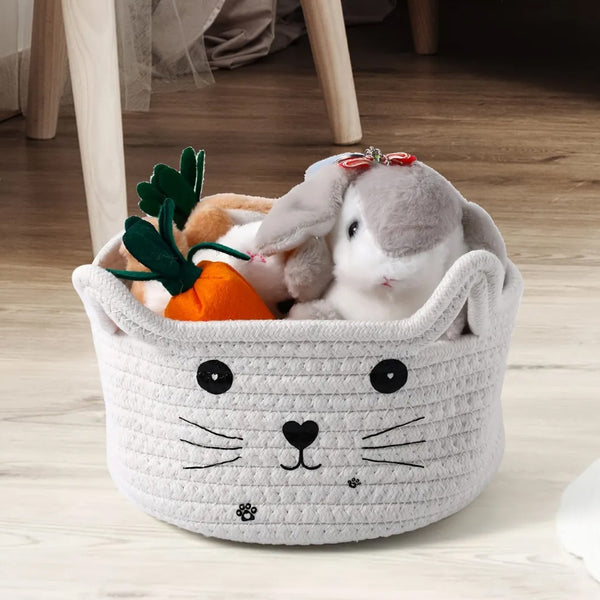 Storage Basket - Meow Mate Natural Fiber Storage Basket - White