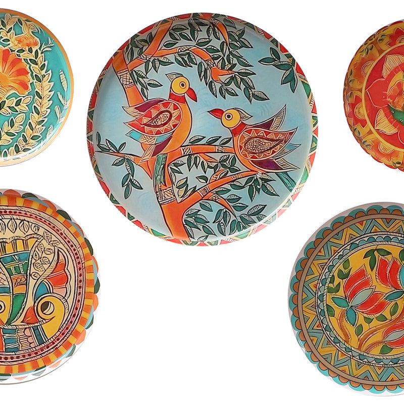 Buy Mural Bageecha Wall Plate - Set Of Five Wall Plates from Vaaree